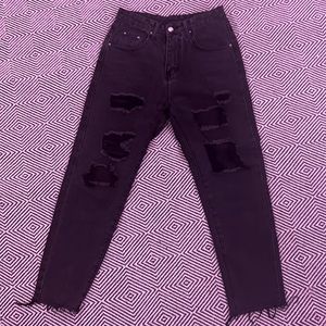 black ripped jeans xs